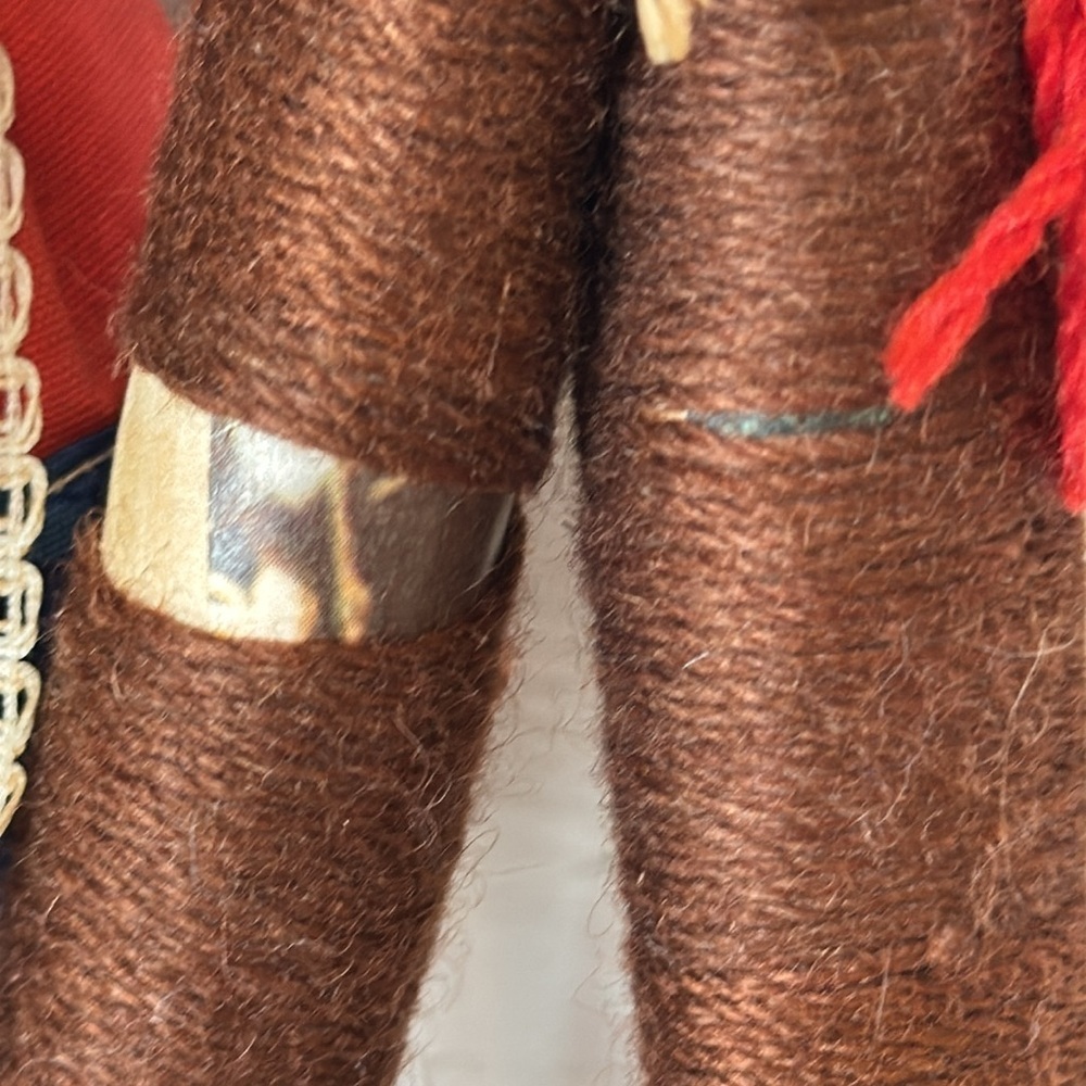 Vintage Hand Crafted Portuguese Santa Folk Art Colorful Yarn or String Dolls - Picture 7 of 9